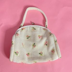 vintage floral beaded bag